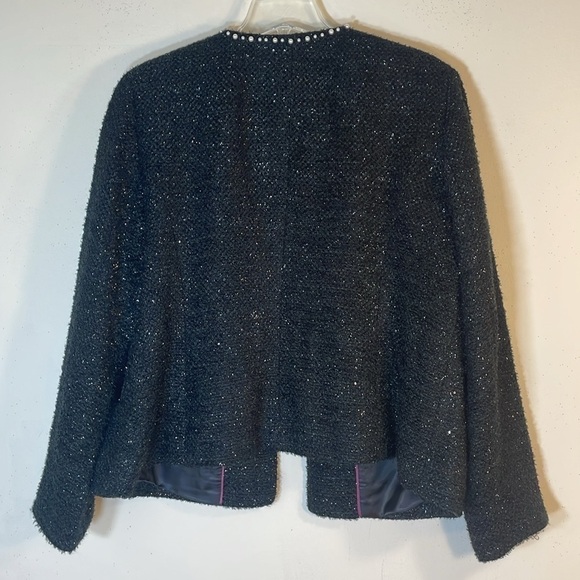 NWOT. RSVP by Talbots 18 Wool Blend Shimmer Boucle Tweed Jacket with Pearl Trim. - Picture 10 of 13